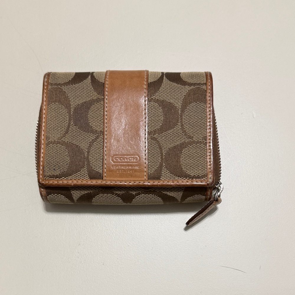 Coach Signature Canvas and Leather Wallet